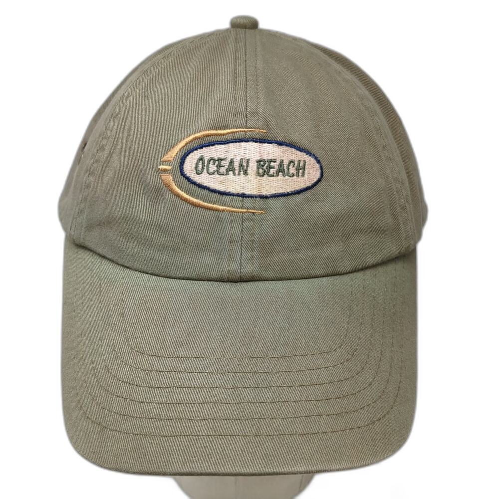 Royal Baseball Cap Green One Size Ocean Beach Embroidery Strapback Cotton Hat
